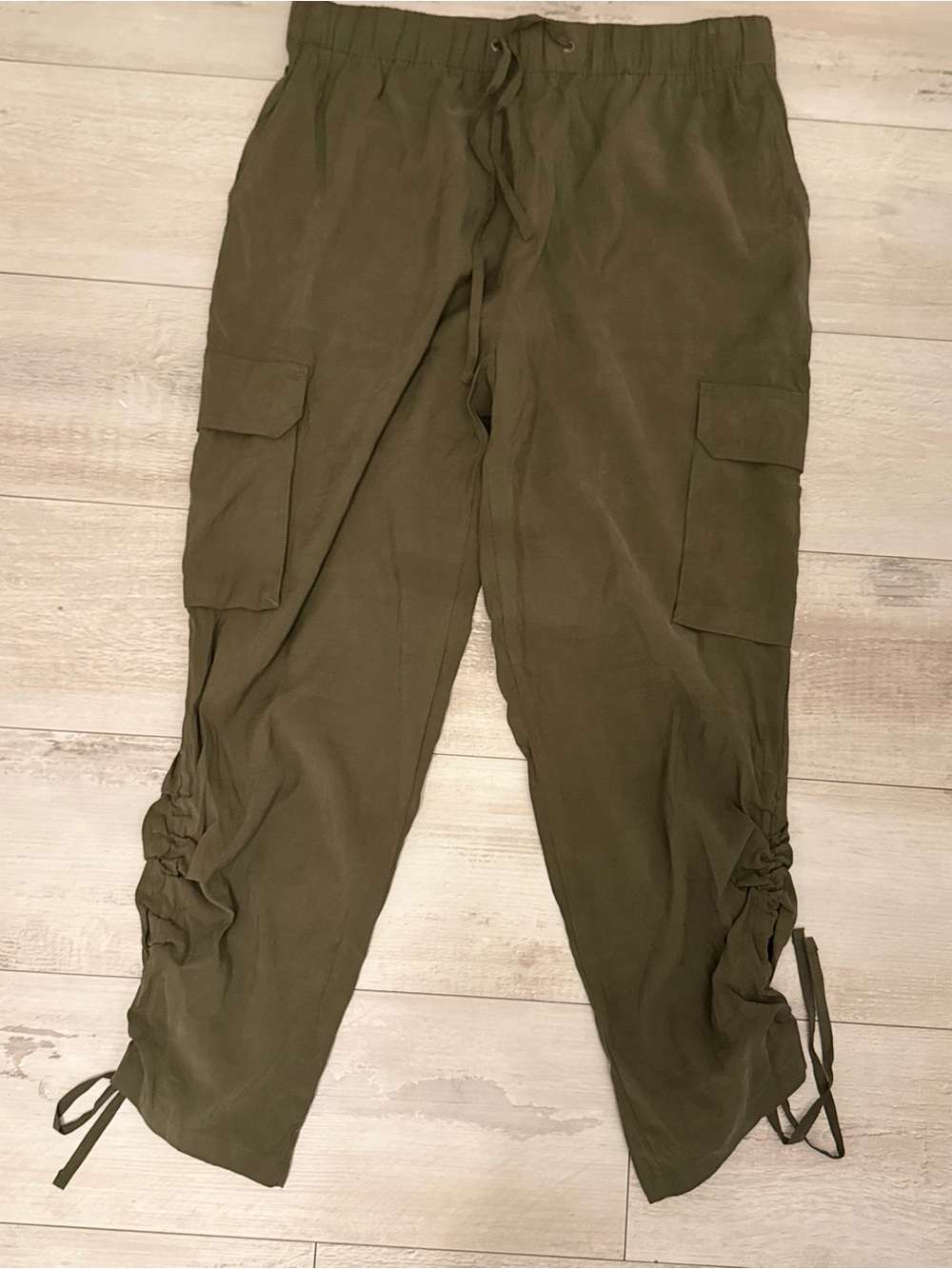Olive Cargo Drawstring Men’s Pants